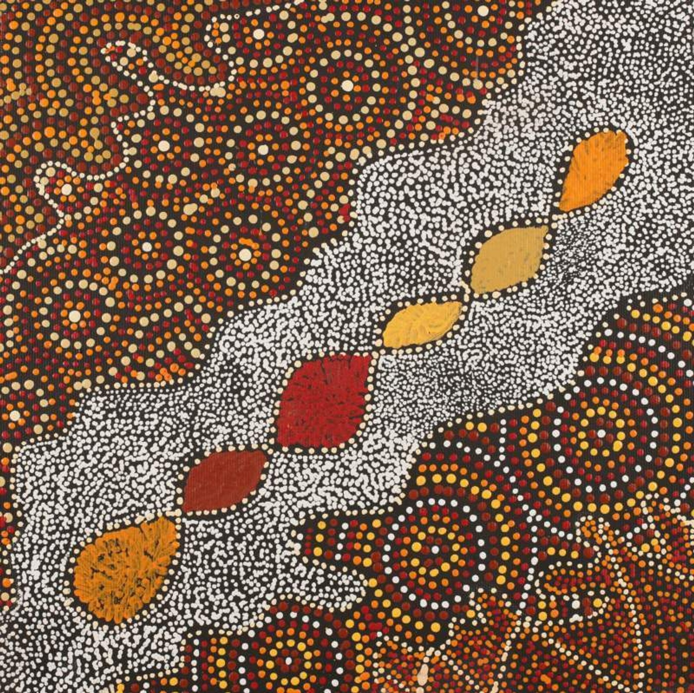 Wanakiji Jukurrpa (Bush Tomato Dreaming) by Selma Napanangka Tasman