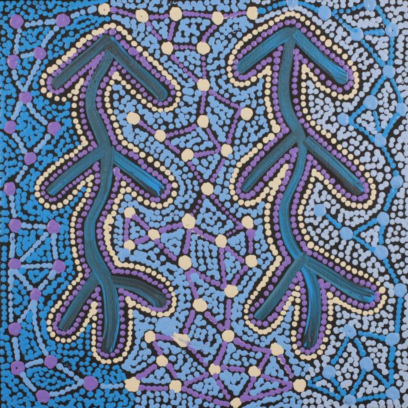 Warlukurlangu Jukurrpa (Fire country Dreaming) by Theo (Faye) Nangala Hudson