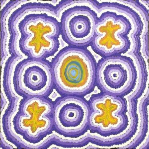 Lukarrara Jukurrpa (Desert Fringe-rush Seed Dreaming) by Damaris Nakamarra Gordon