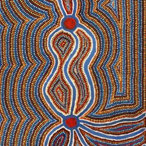 Pirlarla Jukurrpa (Dogwood Tree Bean Dreaming) by Stephen Jakamarra Walker