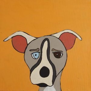 Jarntu kuja kalu nyinami Yurntumu-rla (Dogs that live in Yuendumu) by Senita Napangardi Granites