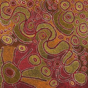 Lukarrara Jukurrpa (Desert Fringe-rush Seed Dreaming) by Margarina Napanangka Miller