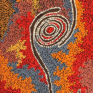 Pirlarla Jukurrpa (Dogwood Tree Bean Dreaming) by Peggy Napurrurla Granites
