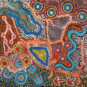Ngapa Jukurrpa (Water Dreaming)  - Mikanji by Wendy Nungarrayi Brown