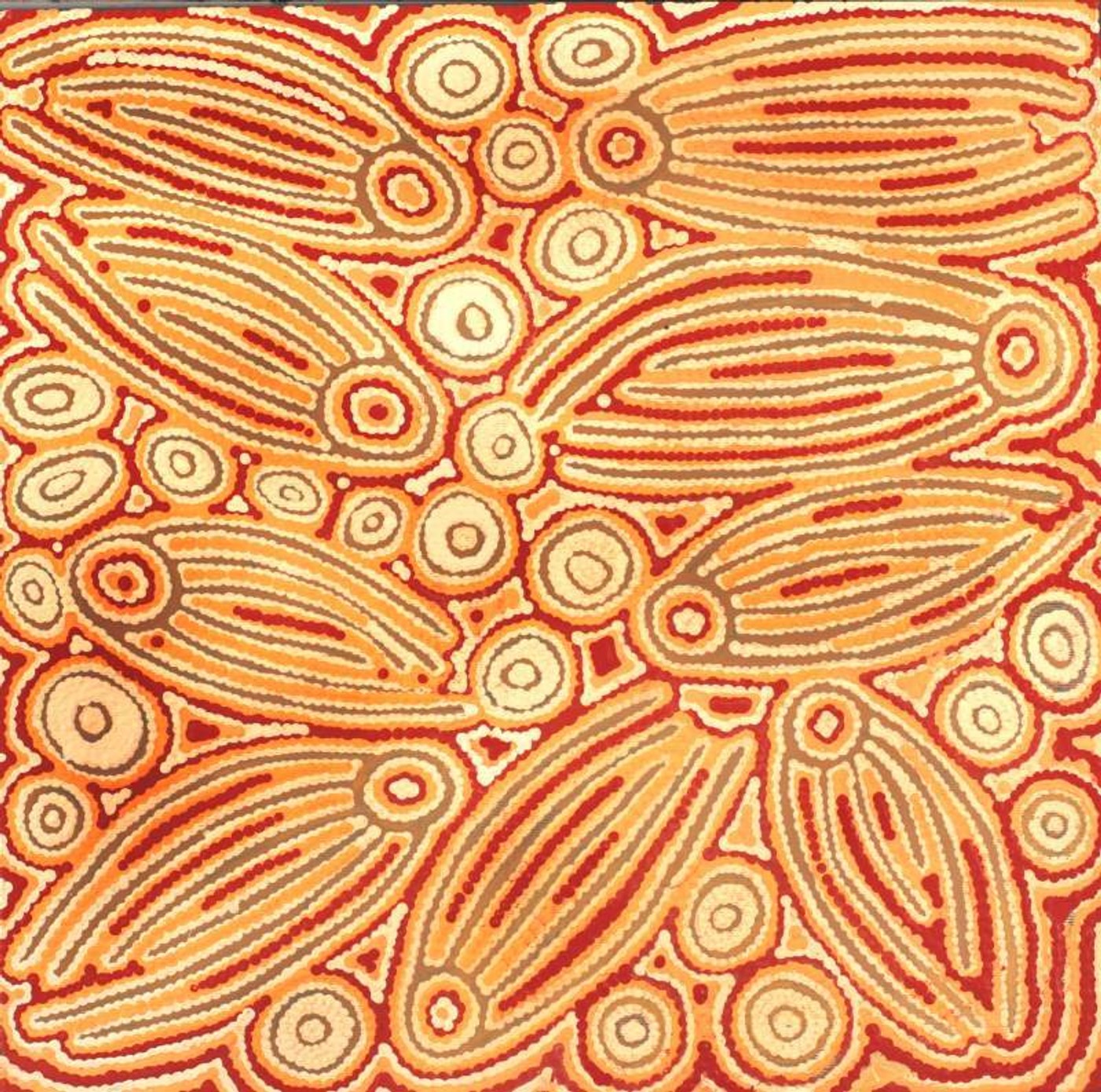 Majardi Jukurrpa (Hairstring Belt/Skirt or Tassel Dreaming) - Mina Mina by Madeleine Napangardi Dixon