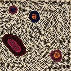Lukarrara Jukurrpa (Desert Fringe-rush Seed Dreaming) by Sheree Napurrurla Wayne