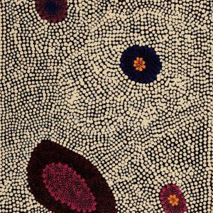 Lukarrara Jukurrpa (Desert Fringe-rush Seed Dreaming) by Sheree Napurrurla Wayne