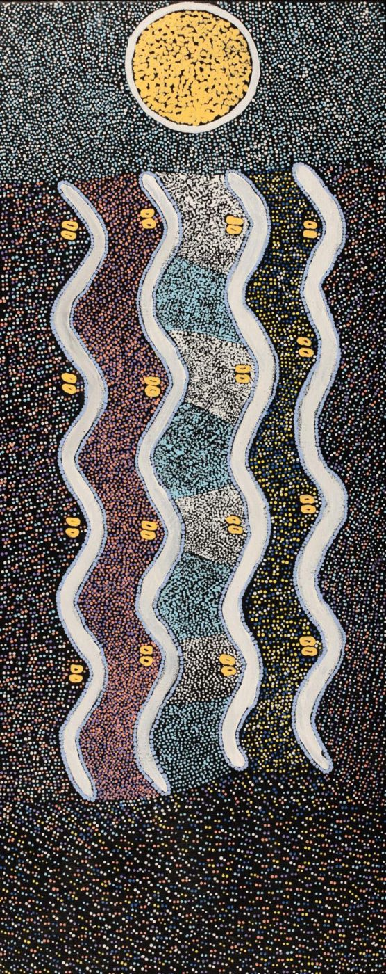 Ngapa Jukurrpa (Water Dreaming) - Puyurru by Nat Jampijinpa Watson