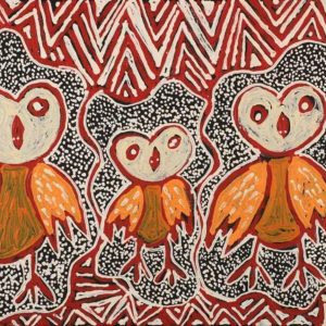Jarlajirrpi Jukurrpa (Owlet Nightjar Dreaming) by Juliette Nampijinpa Brown