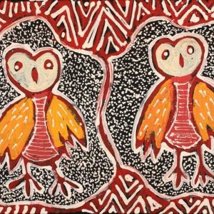 Jarlajirrpi Jukurrpa (Owlet Nightjar Dreaming) by Juliette Nampijinpa Brown