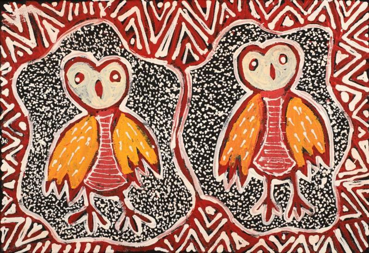 Jarlajirrpi Jukurrpa (Owlet Nightjar Dreaming) by Juliette Nampijinpa Brown