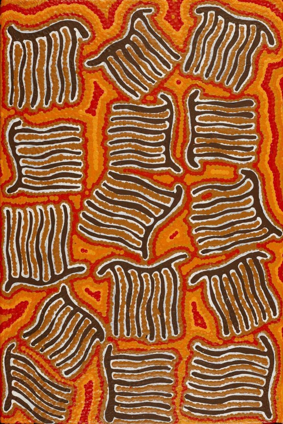 Majardi Jukurrpa (Hairstring Belt/Skirt or Tassel Dreaming) - Mina Mina by Kirsten Nangala Egan