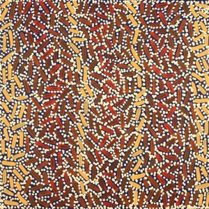 Warlukurlangu Jukurrpa (Fire country Dreaming) by Nathania Nangala Granites