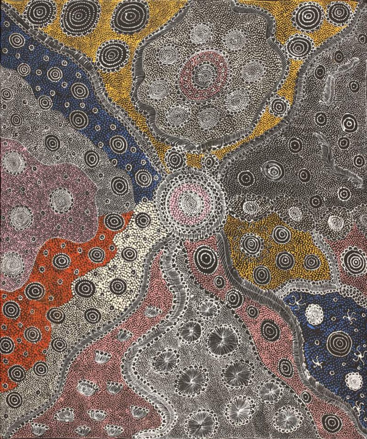 Ngapa Jukurrpa (Water Dreaming) - Mikanji by Lola Nampijinpa Brown