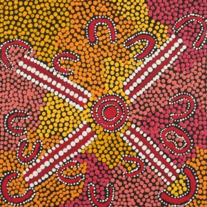 Ngapa Jukurrpa (Water Dreaming)  -  Puyurru by Marjorie Nampijinpa Brown