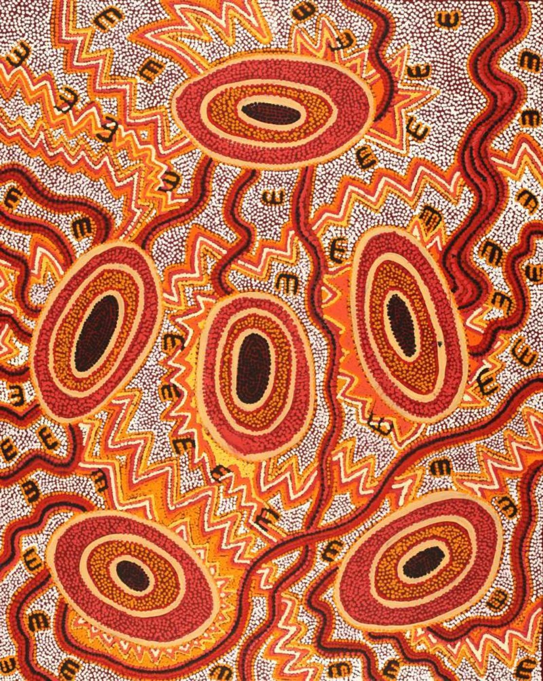 Janganpa Jukurrpa (Brush-tail Possum Dreaming)- Mawurrji by Ritasha Nampijinpa Martin