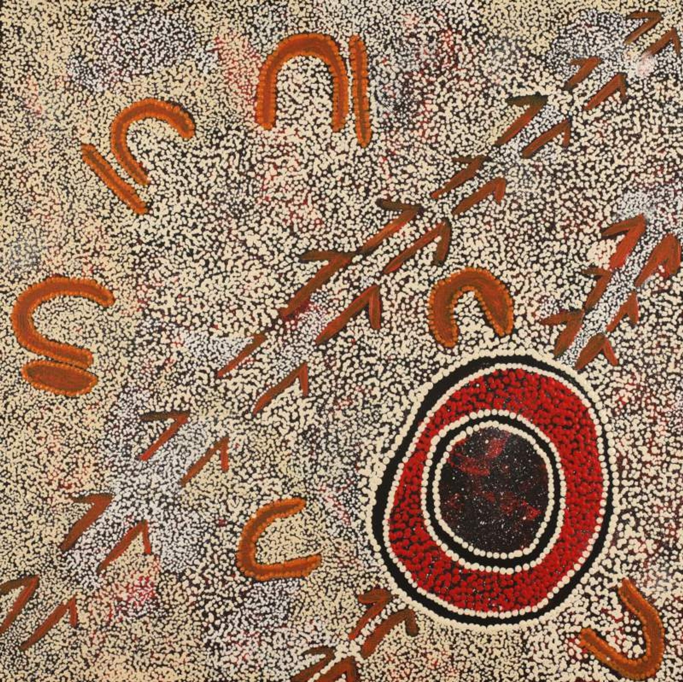 Marlu Jukurrpa (Red Kangaroo Dreaming) Yarnardilyi & Jurnti by Veston Jakamarra Walker