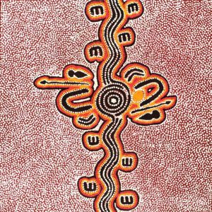 Jajirrdi manu Janganpa Jukurrpa (Western Quoll & Possum Dreaming) - Yakurdyi by Ritasha Nampijinpa Martin