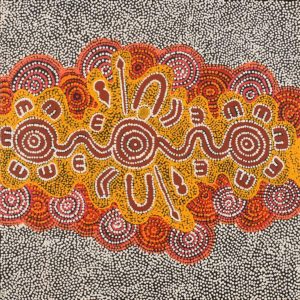 Jajirrdi manu Janganpa Jukurrpa (Western Quoll & Possum Dreaming) - Yakurdyi by Ritasha Nampijinpa Martin