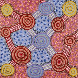 Lukarrara Jukurrpa (Desert Fringe-rush Seed Dreaming) by Jennifer Napaljarri Lewis
