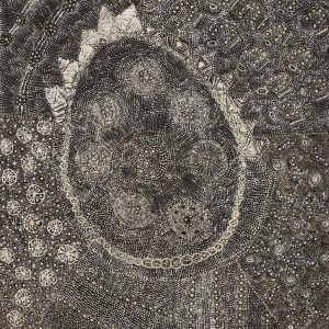 Lukarrara Jukurrpa (Desert Fringe-rush Seed Dreaming) by Hilda Nakamarra Rogers