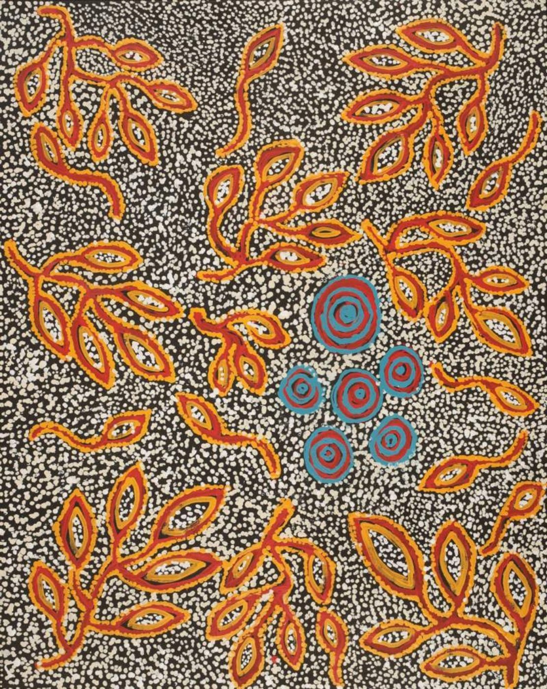 Ngapa Jukurrpa (Water Dreaming) - Mikanji by Juliette Nampijinpa Brown