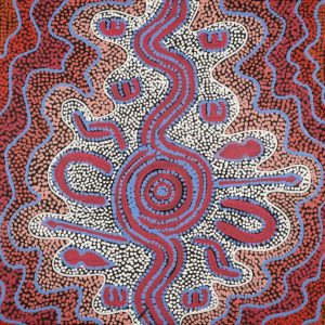 Jajirrdi manu Janganpa Jukurrpa (Western Quoll & Possum Dreaming) - Yakurdyi by Ritasha Nampijinpa Martin