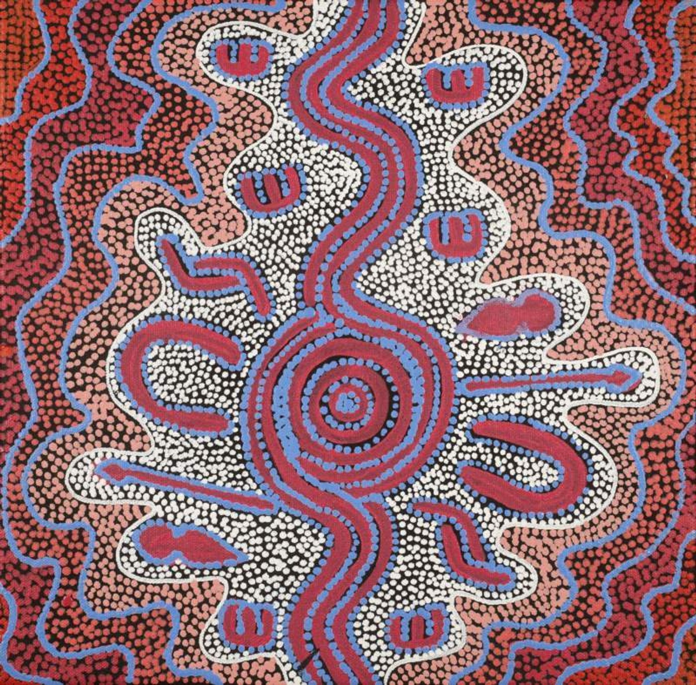 Jajirrdi manu Janganpa Jukurrpa (Western Quoll & Possum Dreaming) - Yakurdyi by Ritasha Nampijinpa Martin