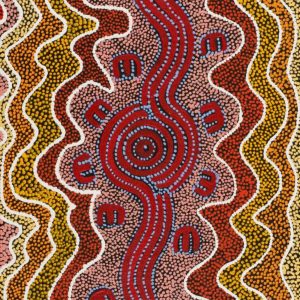 Jajirrdi manu Janganpa Jukurrpa (Western Quoll & Possum Dreaming) - Yakurdyi by Ritasha Nampijinpa Martin