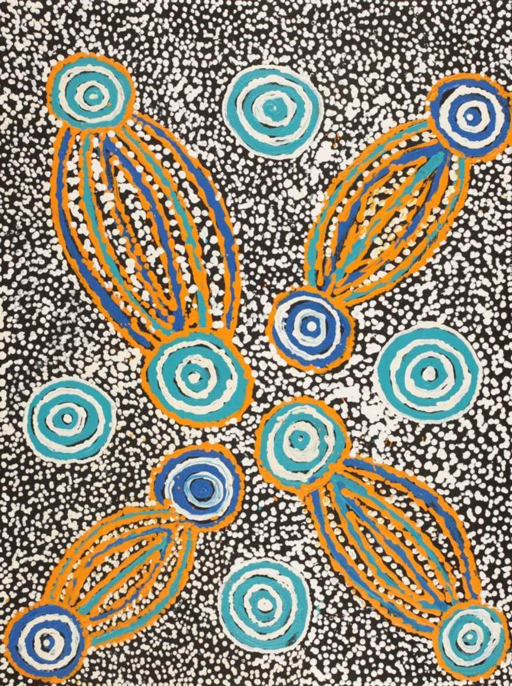 Ngapa Jukurrpa (Water Dreaming) - Mikanji by Juliette Nampijinpa Brown