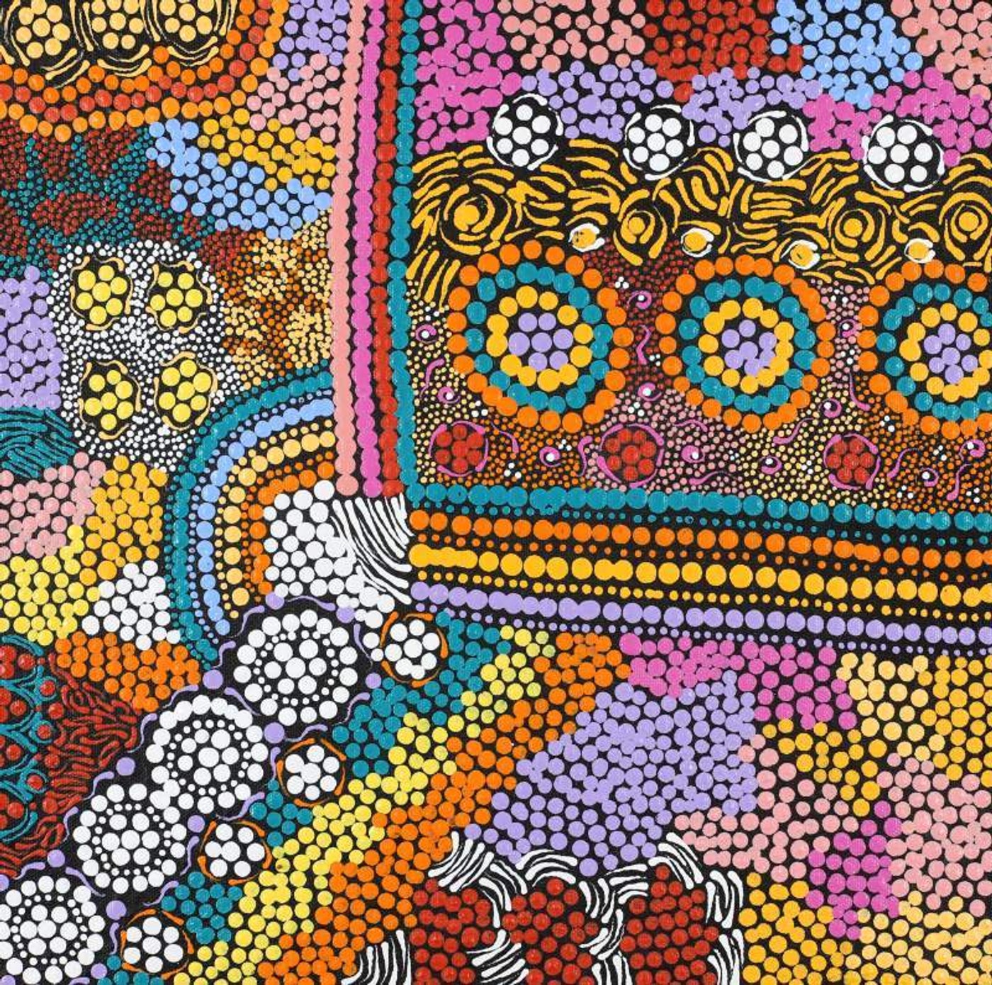 Wanakiji Jukurrpa (Bush Tomato Dreaming) by Margaret Napanangka Brown