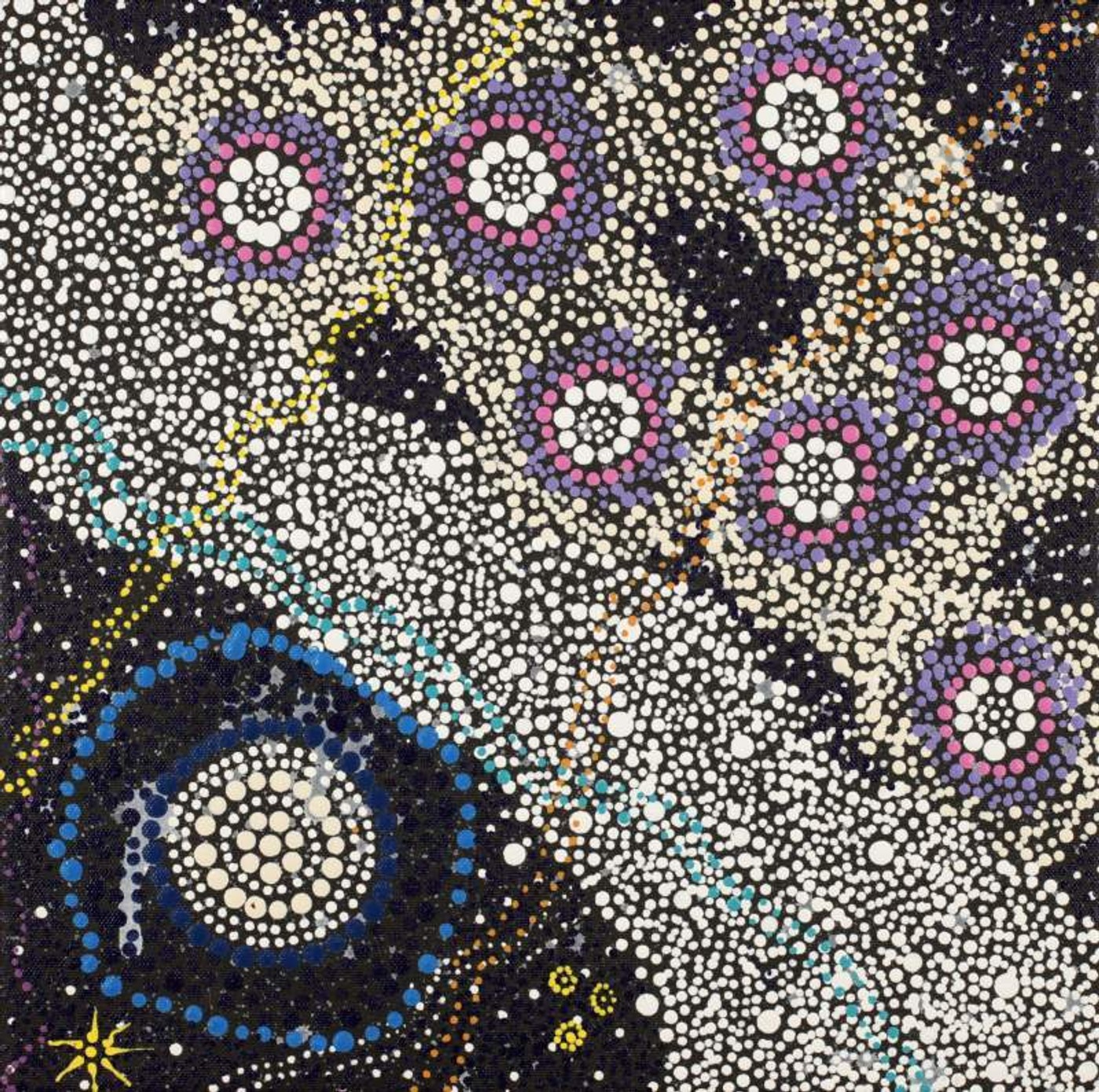 Napaljarri-warnu Jukurrpa (Seven Sisters Dreaming) by Shekina Nangala Sampson