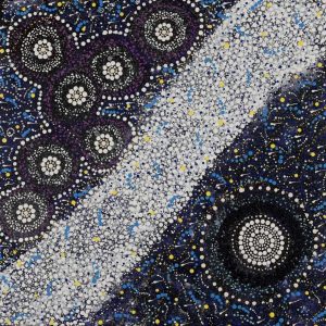 Napaljarri-warnu Jukurrpa (Seven Sisters Dreaming) by Shekina Nangala Sampson