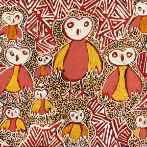 Jarlajirrpi Jukurrpa (Owlet Nightjar Dreaming) by Juliette Nampijinpa Brown