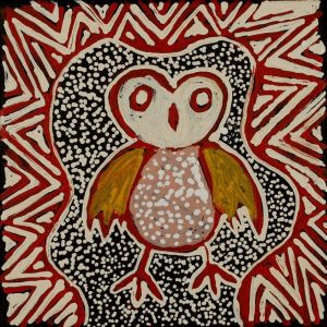 Jarlajirrpi Jukurrpa (Owlet Nightjar Dreaming) by Juliette Nampijinpa Brown