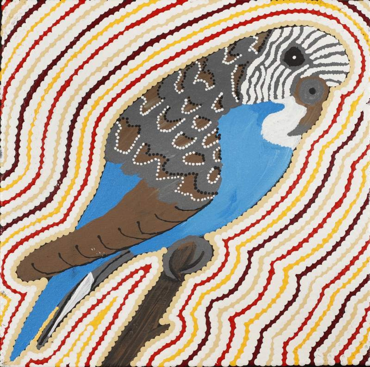 Jurlpu kuja kalu nyinami Yurntumu-wana (Birds that live around Yuendumu) by Madeleine Napangardi Dixon