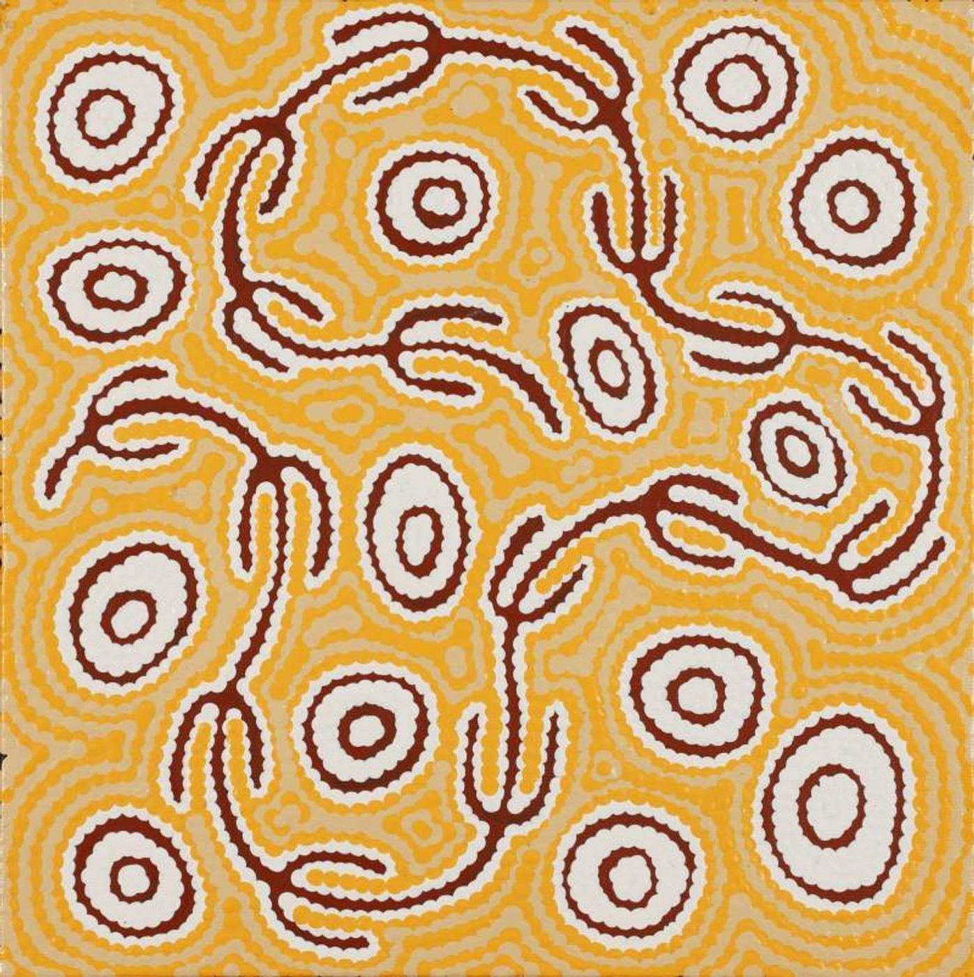 Majardi Jukurrpa (Hairstring Belt/Skirt or Tassel Dreaming) - Mina Mina by Madeleine Napangardi Dixon