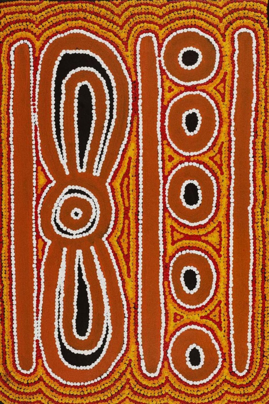 Ngalyipi Jukurrpa (Snakevine Dreaming) - Mina Mina by Hamish Japanangka Martin
