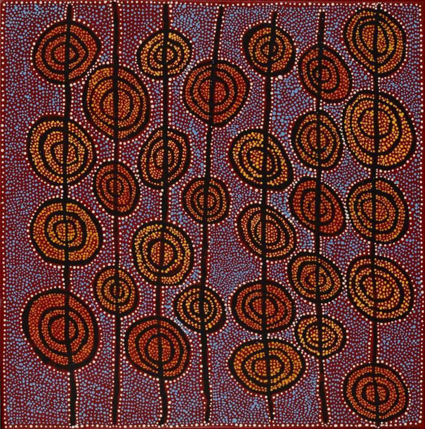 Jungunpa Jukurrpa (Spinifex Hopping Mouse Dreaming) by Nigel Japanangka Marshall