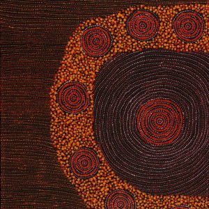 Napaljarri-warnu Jukurrpa (Seven Sisters Dreaming) by Valma Nakamarra White