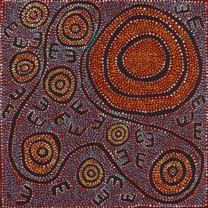Jungunpa Jukurrpa (Spinifex Hopping Mouse Dreaming) by Nigel Japanangka Marshall