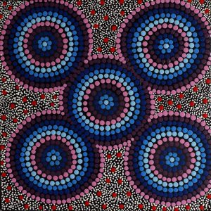 Napaljarri-warnu Jukurrpa (Seven Sisters Dreaming) by Shekina Nangala Sampson