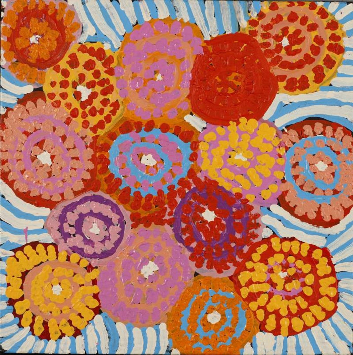 Warlukurlangu Jukurrpa (Fire country Dreaming) by Peggy Nampijinpa Brown