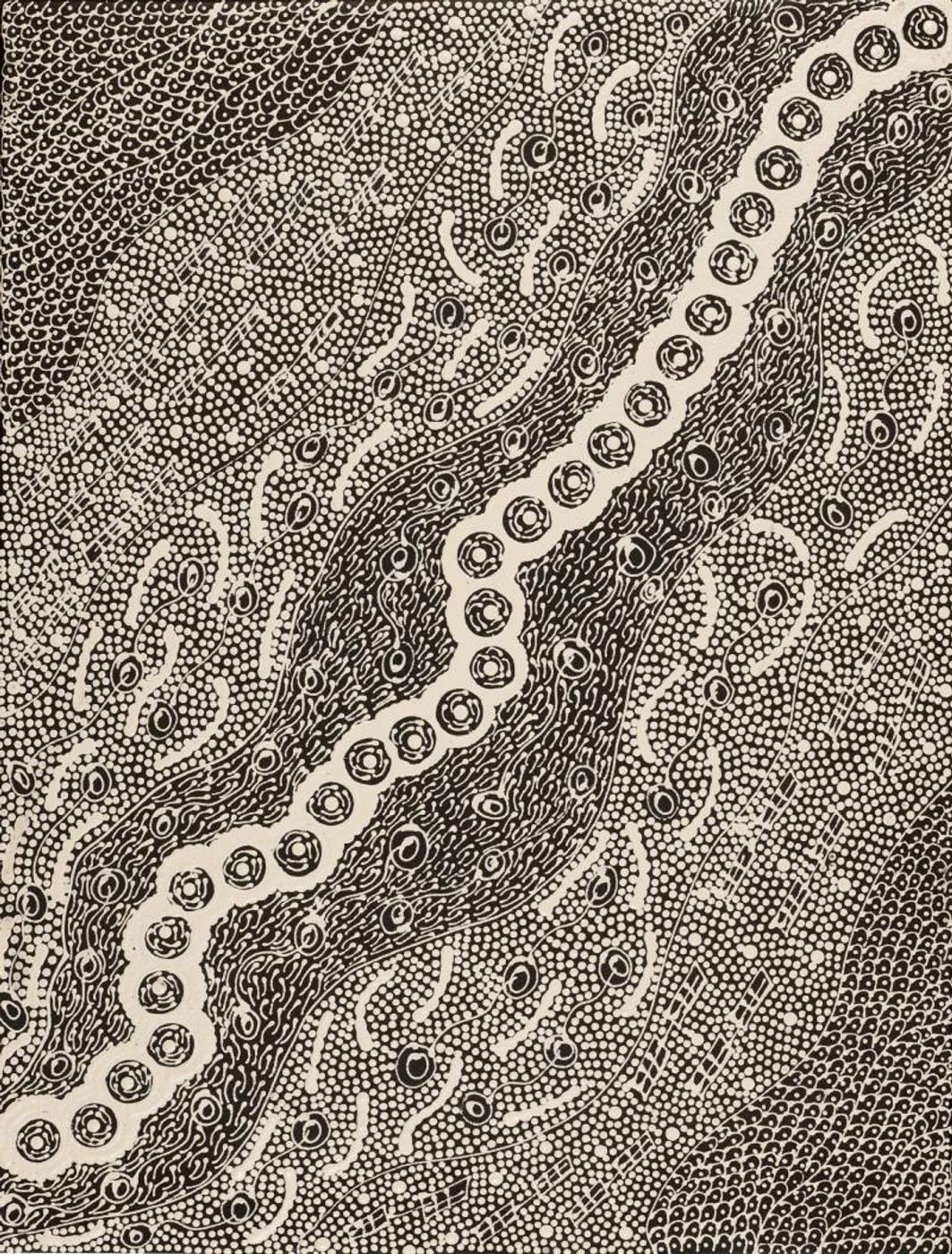 Pikilyi Jukurrpa (Vaughan Springs Dreaming) by Mary Napangardi Butcher