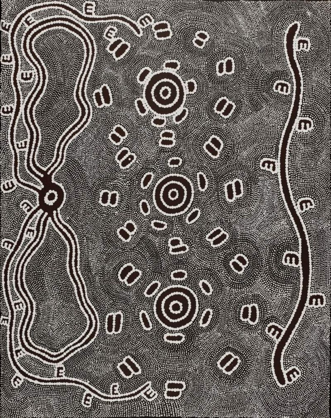 Pamapardu Jukurrpa (Flying Ant Dreaming) - Warntungurru by Kara Napangardi Ross