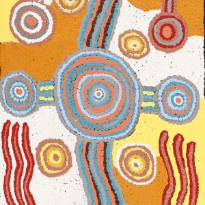 Lukarrara Jukurrpa (Desert Fringe-rush Seed Dreaming) by Jennifer Napaljarri Lewis