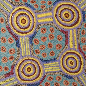 Lukarrara Jukurrpa (Desert Fringe-rush Seed Dreaming) by Jennifer Napaljarri Lewis