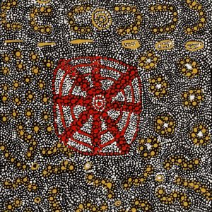 Lukarrara Jukurrpa (Desert Fringe-rush Seed Dreaming) by Hilda Nakamarra Rogers