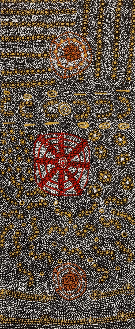 Lukarrara Jukurrpa (Desert Fringe-rush Seed Dreaming) by Hilda Nakamarra Rogers