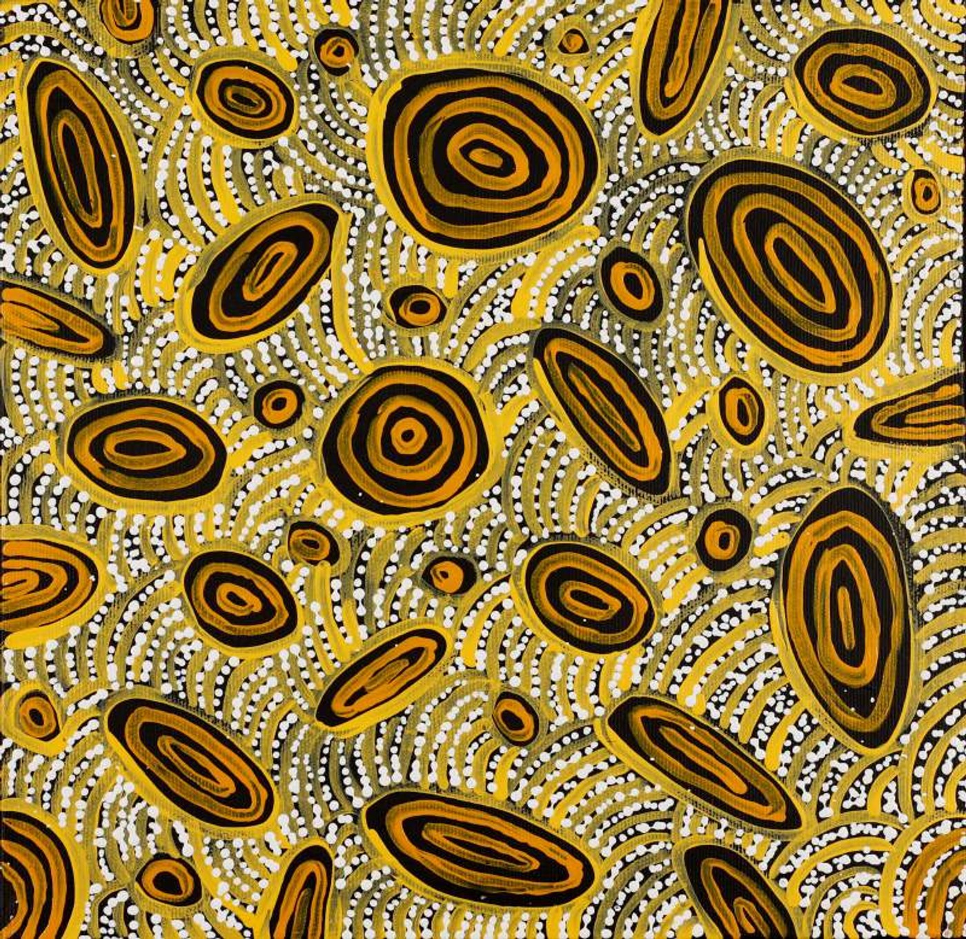 Jintiparnta Jukurrpa (Desert Truffle Dreaming) - Mina Mina by Cherylyn Napangardi Granites